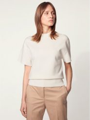 Boss Sweter Felouise 50430405 Beżowy Regular Fit. Brązowe swetry Boss, m, bez wzorów, z wiskozy, bez ramiączek. Za 999.99 zł.
