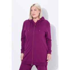 Damskie Bluza dresowa ozdobna lamówka oversize kaptur. Czerwone bluzy z kapturem Ulla Popken, plus size, bez wzorów, z bawełny, bez kaptura. W wyprzedaży za 191.99 zł.