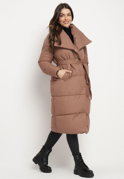 Brązowa Kurtka Płaszcz Zapinana na Napy Ukryte pod Plisą z Kieszeniami i Paskiem Ritallas. Brązowe kurtki Born2be, na jesień, uniwersalny, bez wzorów, z jeansu, eleganckie, bez kaptura. Za 189.99 zł.