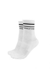 Skarpetki z okrągłym dekoltem 2-Pack - Biały - EU 39-42. Białe skarpetki GORILLA WEAR, bez wzorów, z bawełny. Za 127.00 zł.