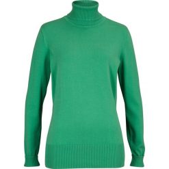 Sweter z golfem z dzianiny o gładkim splocie. Czarne swetry bonprix, bez wzorów, z dzianiny, bez ramiączek. Za 79.99 zł.