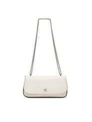 Calvin Klein Torebka Ck Convertible Chain Small Bag LV04F3172G Biały. Białe kopertówki Calvin Klein, bez wzorów, ze skóry, wizytowe, bez dodatków. Za 429.99 zł.