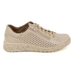 WASAK Półbuty damskie sneakersy skórzane ażurowe 0720PW beżowe beżowy. Brązowe półbuty wsuwane w ażurowe wzory, ze skóry, biznesowe, bez obcasa. Za 408.14 zł.