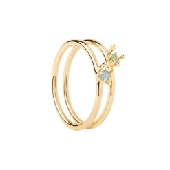 P D Paola Pierścionek P D Paola Color - 925 sterling silver i srebro i pozłacany Pierścionki 1 ct Damski. Szare pierścionki P D Paola, z cyrkonią, pozłacane. Za 379.99 zł.