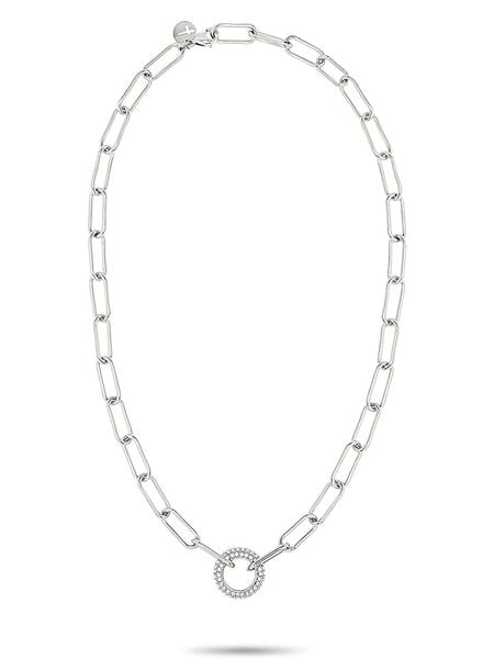 Tamaris Naszyjnik z cyrkoniami - dł. 45 cm rozmiar: onesize. Szare naszyjniki Tamaris, z materiału, z cyrkonią, ze stali. Za 130.99 zł.