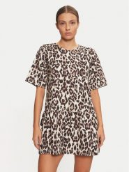 Gina Tricot Sukienka codzienna 24447 Brązowy Regular Fit. Brązowe sukienki Gina Tricot, na co dzień, s, bez wzorów, z syntetyku, bez kołnierzyka, bez ramiączek, proste. Za 99.99 zł.