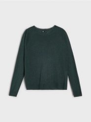 Sweter z metalizowaną nitką - zielony. Zielone swetry Sinsay, l, bez wzorów, bez ramiączek. Za 39.99 zł.