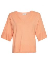 MOSS COPENHAGEN Sweter "Eslina Rachelle" w kolorze łososiowym rozmiar: S/M. Pomarańczowe swetry Moss Copenhagen, m, bez wzorów, z wiskozy, klasyczne, bez ramiączek. Za 97.05 zł.