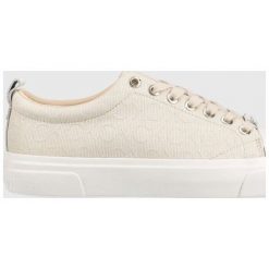 Calvin Klein tenisówki Vulc Lace Up damskie kolor beżowy. Brązowe trampki Calvin Klein, bez wzorów, z gumy, bez zapięcia. Za 509.99 zł.
