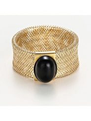 OR ÉCLAT Złoty pierścionek "Onyx Flamboyant" z onyksem rozmiar: onesize. Czarne pierścionki Or Éclat, z onyksem, złote. Za 774.95 zł.
