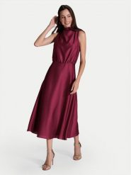 Swing Sukienka koktajlowa 5AI13700 Bordowy Regular Fit. Czerwone sukienki Swing, bez wzorów, z syntetyku, wizytowe, bez kołnierzyka, bez ramiączek. Za 469.99 zł.