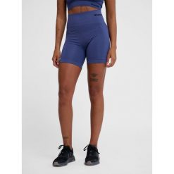 Damskie szorty bezszwowe Hummel TIF. Niebieskie szorty sportowe Hummel, bez wzorów, na fitness i siłownię. Za 155.50 zł.