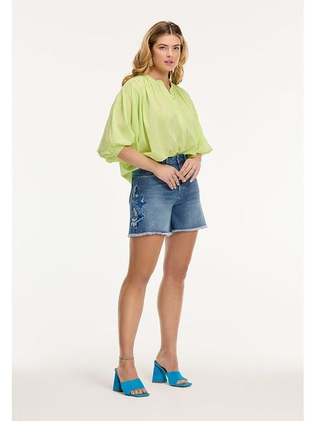 SHIWI Bluzka "Evelyn" w kolorze jasnozielonym rozmiar: L/XL. Zielone bluzki SHIWI, l, bez wzorów, z bawełny, bez kołnierzyka, bez ramiączek. Za 113.90 zł.