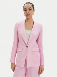 Marella Marynarka Afro 2413041094 Różowy Regular Fit. Czerwone marynarki i żakiety Marella, bez wzorów, ze lnu, bez ramiączek. Za 719.99 zł.