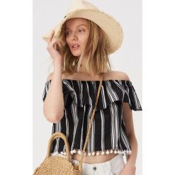 Bluzka hiszpanka w paski - Czarny. Bluzki marki Sinsay. Za 49.99 zł.