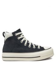 Converse Trampki Chuck Taylor All Star Puff Lift A09377C Czarny. Czarne trampki Converse, bez wzorów, ze skóry, retro, bez zapięcia. Za 269.99 zł.