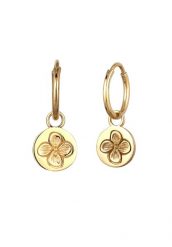 Elli Kolczyki Creole Damski Kwiat 925 Sterling Silver 1 ct. Szare kolczyki Elli, srebrne. Za 233.99 zł.