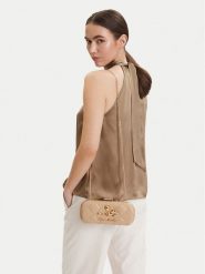 LOVE MOSCHINO Torebka JC4270PP0OKH120C Beżowy. Brązowe kopertówki Love Moschino, bez wzorów, ze skóry, wizytowe, bez dodatków. Za 839.99 zł.