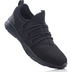 Sneakersy bonprix czarny. Czarne buty sportowe lifestyle bonprix, bez wzorów, z materiału, sportowe, bez zapięcia. Za 89.99 zł.