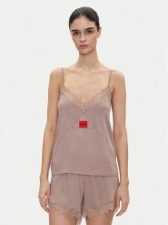 HUGO Koszulka piżamowa Red Label Lace_Cami 50531653 Brązowy Regular Fit. Brązowe koszule nocne Hugo, xxl, bez wzorów, z wiskozy, bez ramiączek. Za 179.99 zł.