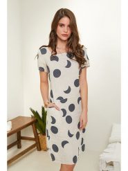 Rodier Lin Lniana sukienka w kolorze beżowo-ciemnoszarym rozmiar: XL/XXL. Brązowe sukienki Rodier Lin, na co dzień, xl, bez wzorów, ze lnu, bez kołnierzyka, bez ramiączek, midi, proste. Za 123.53 zł.