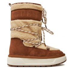 Śniegowce Guess. Brązowe śniegowce Guess, z aplikacjami, bez zapięcia. Za 879.99 zł.