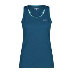 Damski tank top CMP. Zielone topy CMP, bez wzorów, eleganckie, bez kołnierzyka, bez ramiączek. W wyprzedaży za 98.05 zł.
