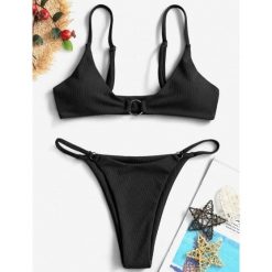 Bikini z ozdobnymi kółeczkami regulowane na lato Mareike. Zielone bikini Intica, bez wzorów, klasyczne. W wyprzedaży za 109.00 zł.