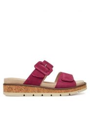 Caprice Klapki 9-27206-44 Różowy. Czerwone klapki Caprice, bez wzorów, ze skóry, bez obcasa, bez zapięcia. Za 229.99 zł.
