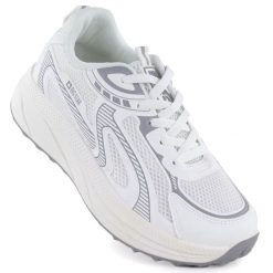 Półbuty sportowe damskie na platformie białe Big Star TT274325. Białe buty sportowe lifestyle BIG STAR, bez wzorów, z tkaniny, retro, bez zapięcia. Za 169.99 zł.