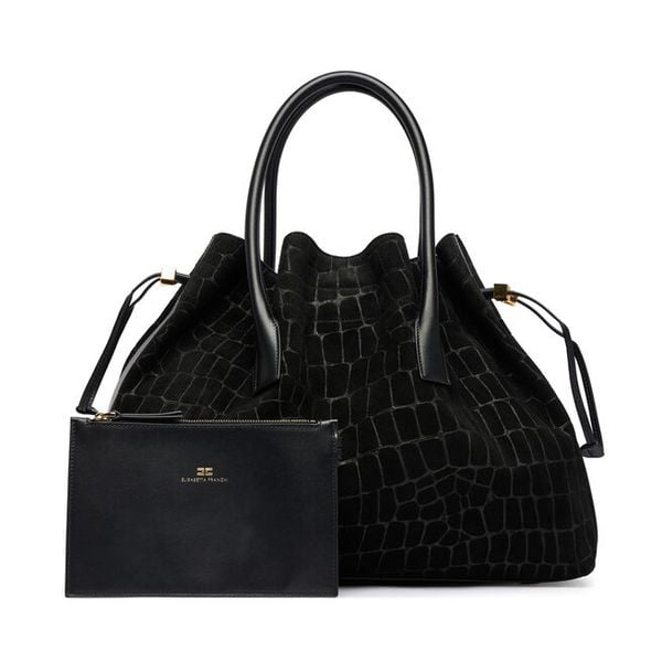Torebka Elisabetta Franchi. Czarne torebki klasyczne Elisabetta Franchi, bez wzorów, klasyczne, bez dodatków. Za 2,271.99 zł.