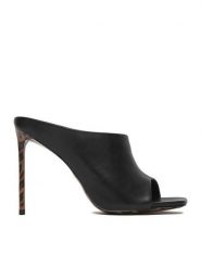 Eva Minge Klapki EO- SAMIRA-LT20136-159-1 Czarny. Czarne klapki Eva Minge, bez wzorów, ze skóry, bez obcasa, bez zapięcia. Za 449.99 zł.