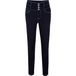 Dżinsy "Shaping-stretch" z wysoką talią, krótsze nogawki bonprix ciemnoniebieski. Jeansy marki bonprix. Za 149.99 zł.
