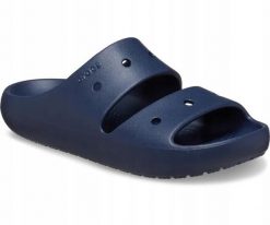 Klapki Dla Dorosłych Crocs Classic V2 Sandal. Niebieskie klapki Crocs, bez wzorów, z materiału, bez obcasa, bez zapięcia. Za 135.99 zł.