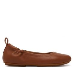 Baleriny FitFlop. Brązowe baleriny FitFlop, bez wzorów, bez obcasa, bez zapięcia. Za 219.99 zł.