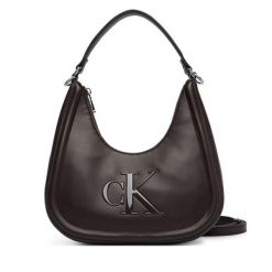 Torebka Calvin Klein. Brązowe torebki klasyczne Calvin Klein, bez wzorów, klasyczne, bez dodatków. Za 409.99 zł.