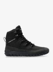 Buty turystyczne damskie Vivobarefoot Tracker Textile AT. Czarne buty trekkingowe VIVOBAREFOOT, bez wzorów, z materiału, przed kostkę, bez zapięcia, trekkingowe. Za 945.99 zł.