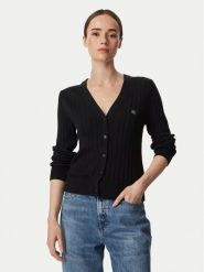 Calvin Klein Jeans Kardigan LV047H305G Czarny Regular Fit. Czarne swetry Calvin Klein Jeans, xl, bez wzorów, z bawełny, bez ramiączek. Za 449.99 zł.