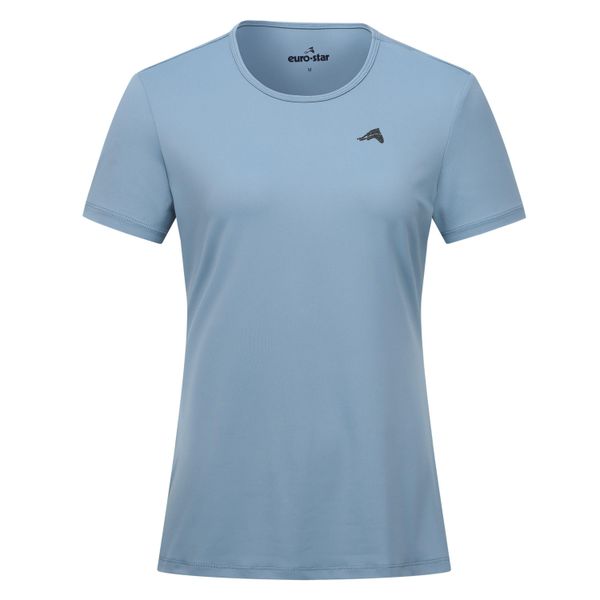 Koszulka damska Euro-Star Enya. Niebieskie t-shirty sportowe EURO-STAR, bez wzorów, bez ramiączek, do jazdy konnej. W wyprzedaży za 214.85 zł.