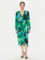 DKNY Sukienka koktajlowa DD4JYD34 Zielony Regular Fit. Zielone sukienki DKNY, bez wzorów, z syntetyku, wizytowe, bez kołnierzyka, bez ramiączek. Za 429.99 zł.