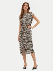 Vero Moda Sukienka koszulowa Mymilo 10282532 Beżowy Regular Fit. Brązowe sukienki Vero Moda, s, bez wzorów, ze lnu, bez kołnierzyka, bez ramiączek, koszulowe. Za 149.99 zł.