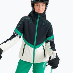 Kurtka snowboardowa damska ROXY Peak Chic Softshell. Czarne kurtki przejściowe sportowe Roxy, na zimę, xs, bez wzorów, z elastanu, bez kaptura, snowboardowy, primaloft. Za 1,059.00 zł.