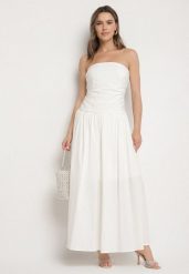 Biała Sukienka z Bawełny Typu Bodycon Filarose. Białe sukienki Born2be, na co dzień, l, bez wzorów, z bawełny, eleganckie, bez kołnierzyka, bez ramiączek, maxi, bodycon. W wyprzedaży za 152.99 zł.
