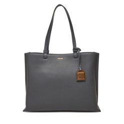 Torebka DKNY. Szare shopper bag DKNY, bez wzorów, bez dodatków. Za 789.99 zł.