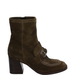 BOTKI DAMSKIE LEEDS03 CAM OLIV. Botki Venezia, bez wzorów, ze skóry, bez obcasa, bez zapięcia. Za 299.00 zł.