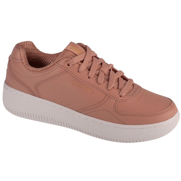 Buty sportowe do chodzenia damskie, Sport Court 2.0 - Core Essential. Brązowe buty sportowe lifestyle Skechers, bez wzorów, bez zapięcia, trekkingowe, skechers sport. Za 229.99 zł.