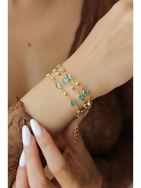 Pierres delicates Pozłacana bransoletka z kryształami rozmiar: onesize. Żółte bransoletki Pierres delicates, z kryształem, pozłacane. Za 39.99 zł.