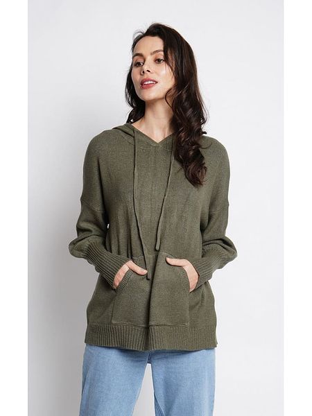 ASSUILI Sweter w kolorze khaki rozmiar: 38. Brązowe swetry Assuili, bez wzorów, klasyczne, bez ramiączek. Za 113.63 zł.