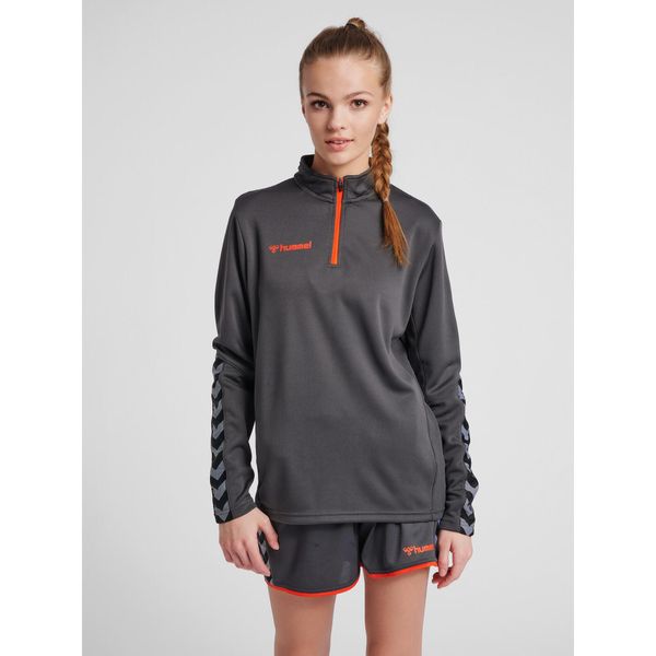 Bluza do piłki nożnej damska Hummel demi-zip hml AUTHENTIC. Szare bluzy Hummel, l, bez wzorów, bez kaptura, do piłki nożnej. W wyprzedaży za 168.50 zł.