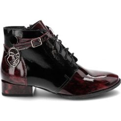 Bordowe Botki Maciejka Wygodne Skórzane Buty. Czerwone botki Maciejka, bez wzorów, ze skóry, wizytowe, bez obcasa, na płaskiej podeszwie, bez zapięcia. Za 399.00 zł.